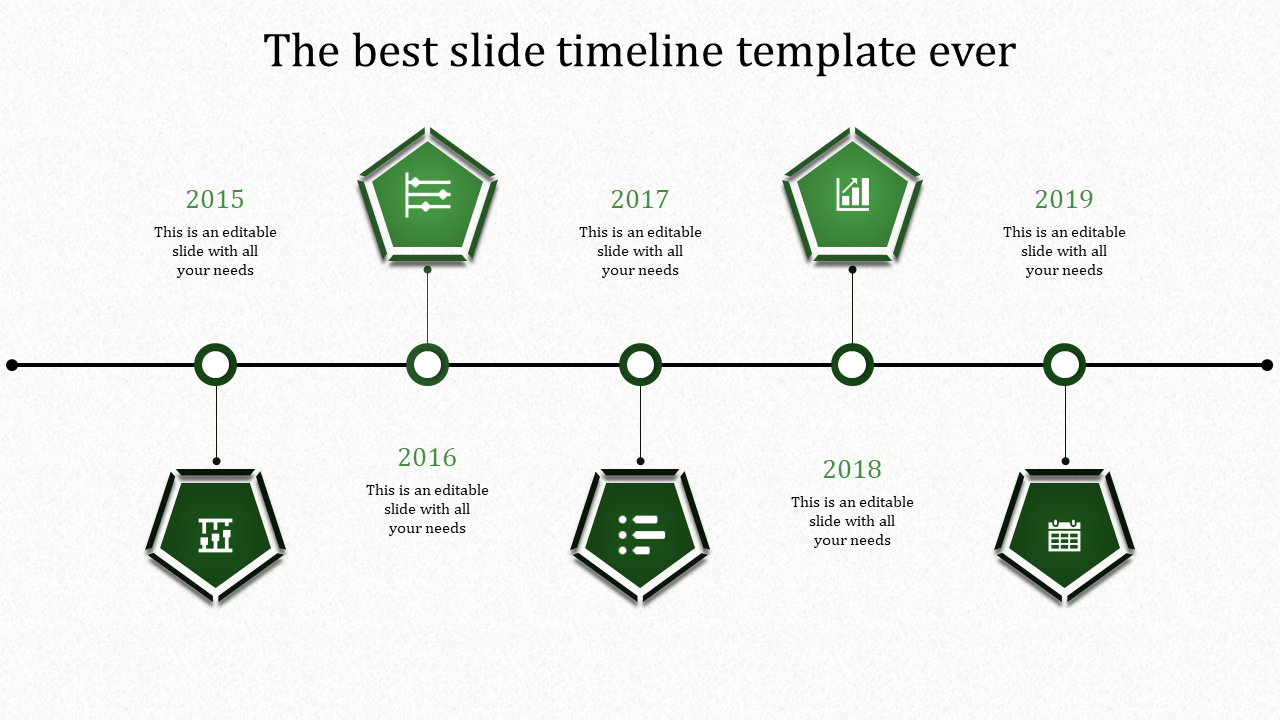 slide timeline template-5-green